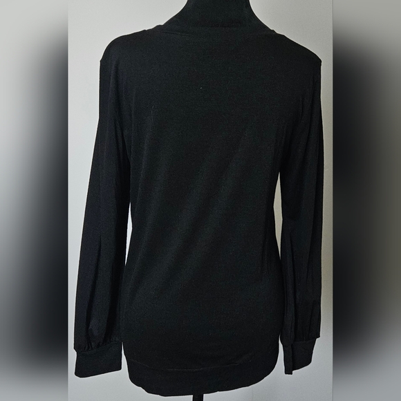 Anna-Kaci Black Cut- Out Pullover Long Sleeve Top- Size S - Picture 8 of 8
